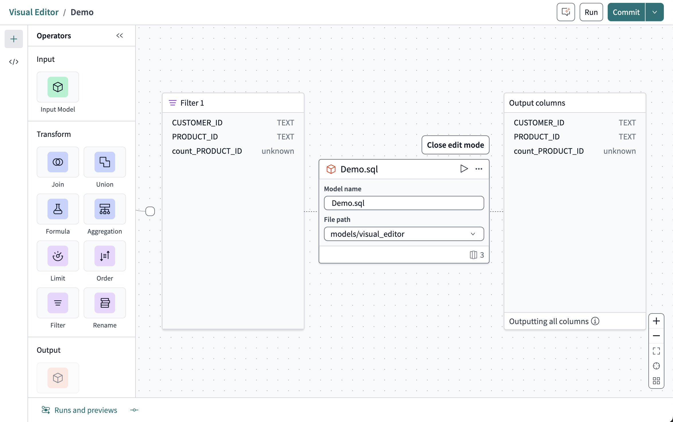 The output model configures your final model's name and location. The output model configures your final model's name and location.